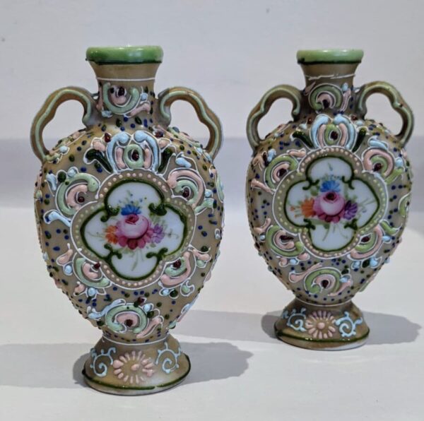 Pair of Moriage Flasks