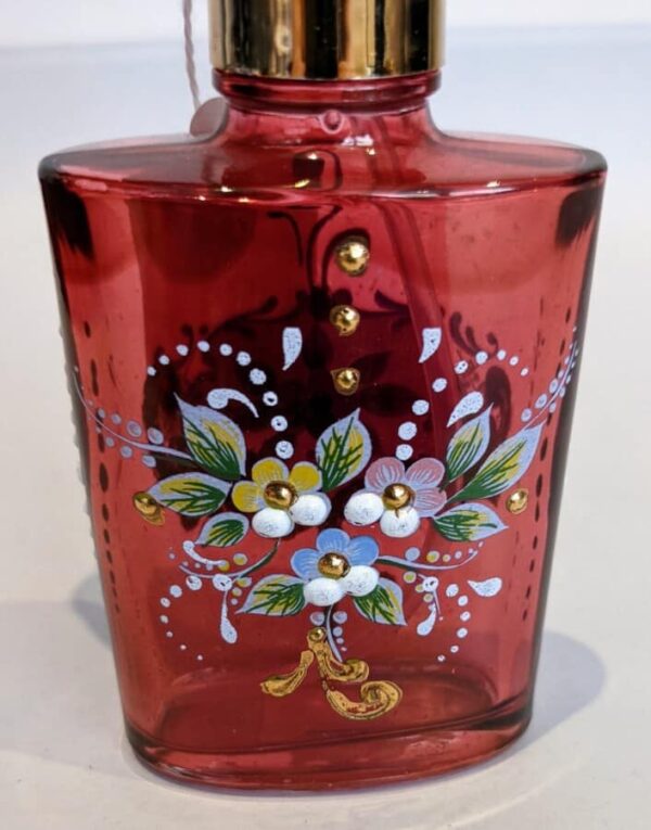Murano Scent Bottle cranberry glass Antique Glassware 4