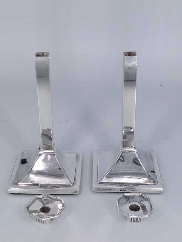 Pair of Short Edinburgh Silver Candlesticks - Image 6