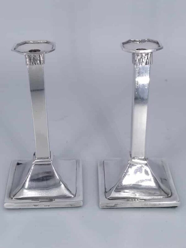 Pair of Short Edinburgh Silver Candlesticks - Image 4