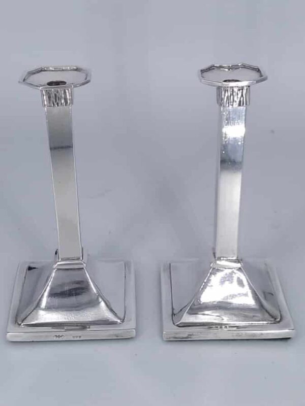 Pair of Short Edinburgh Silver Candlesticks Candlesticks Miscellaneous 6