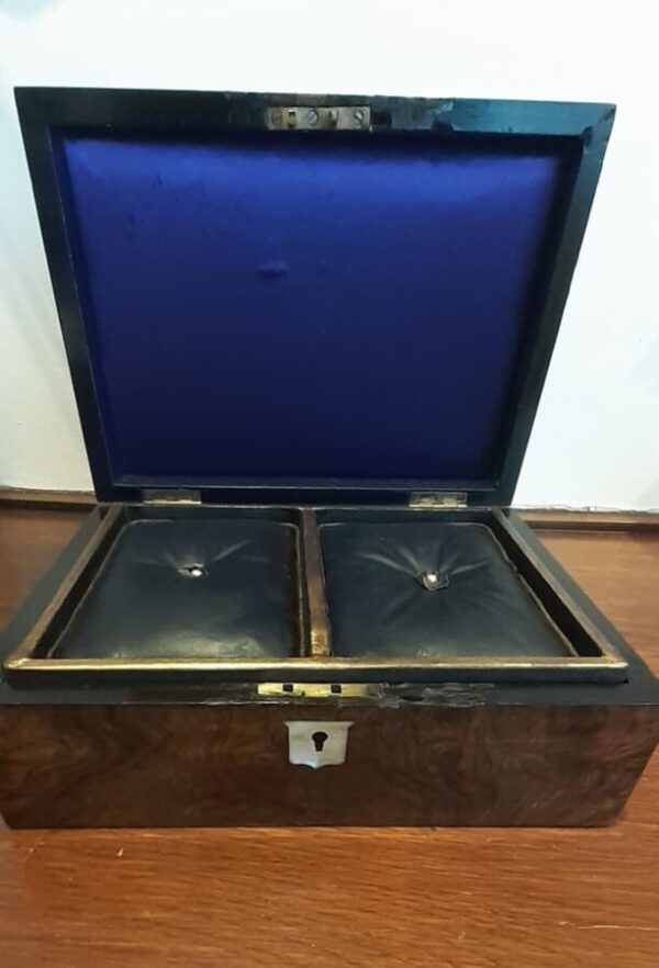 Walnut Sewing Box Victorian Antique Boxes 4