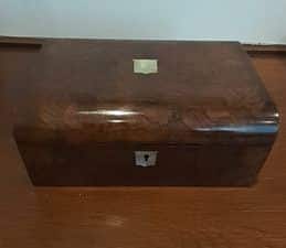 Walnut Sewing Box Victorian Antique Boxes 3