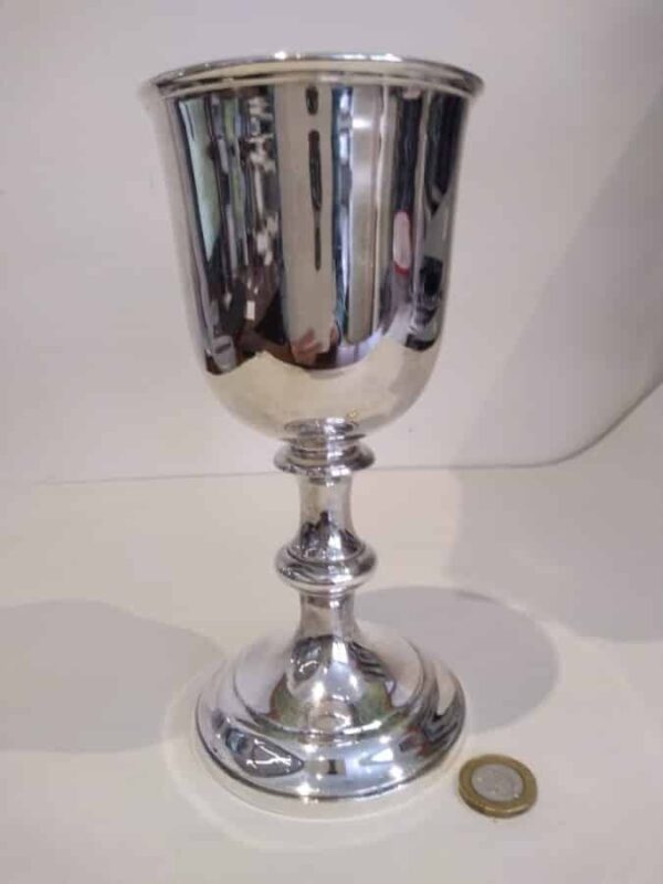 Victorian Silver Plated & Gilded Goblet Chalice by John Edward Walter, John Barnard, London cups Antique Silver 3