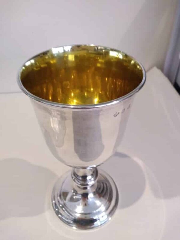 Victorian Silver Plated & Gilded Goblet Chalice by John Edward Walter, John Barnard, London cups Antique Silver 6
