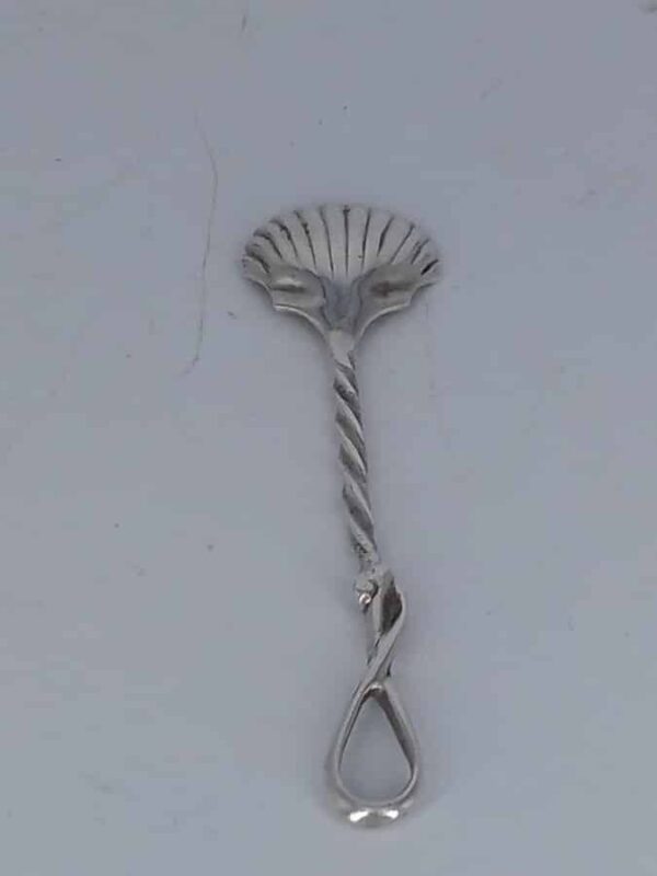 William IV Shell Design Silver Salt Spoon - Image 4