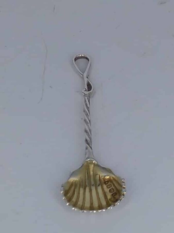William IV Shell Design Silver Salt Spoon - Image 6