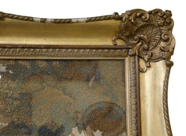 A fine mid 19thC Woolwork picture of "Rebecca at the well" - Image 4