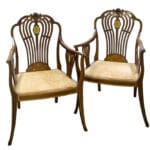 A pair of inlaid mahogany salon chairs Antique Chairs