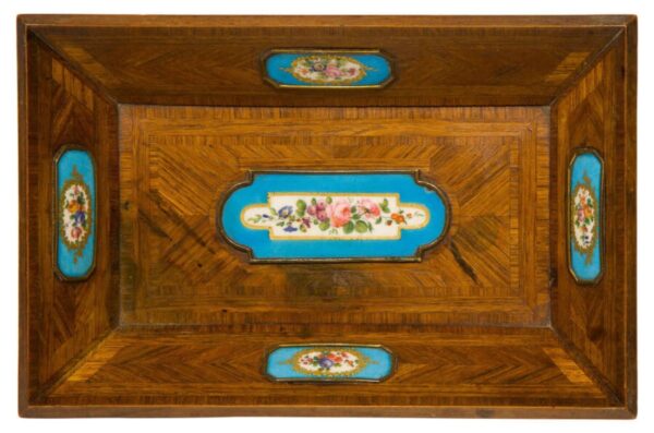 A Very Fine French Tulipwood Desk Tray Antique Trays 8