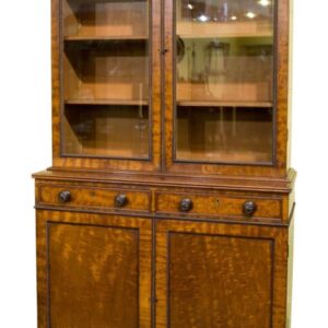 A very fine Regency figured mahogany 2 part bookcase Antique Bookcases