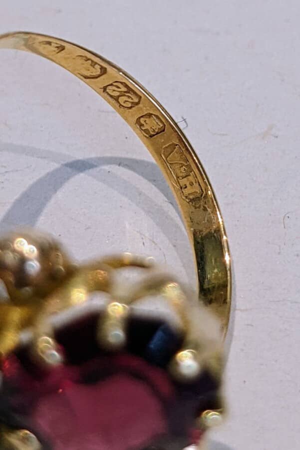 Almandine Garnet Diamond Antique Jewellery 4
