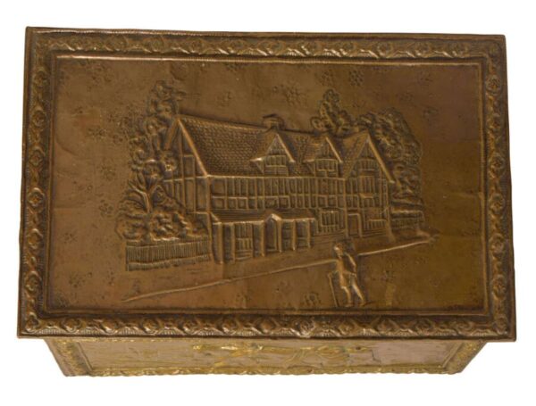 An embossed brass log/coal box Antique Boxes 8