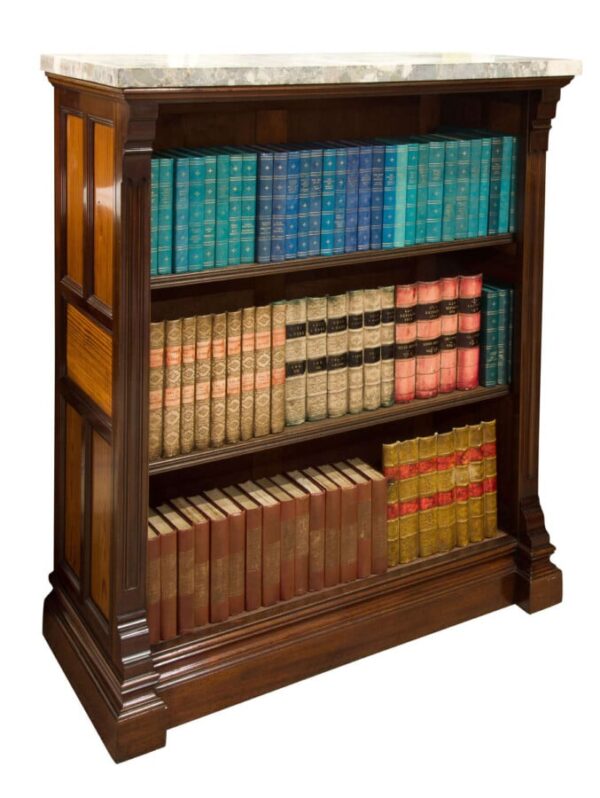 Arts & Crafts bookcase with marble top Antique Bookcases 3