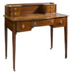 Edwardian inlaid ladies kneehold writing desk Antique Desks