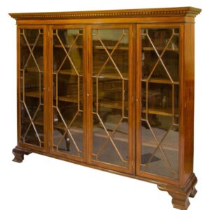Edwardian mahogany and glazed bookcase Antique Bookcases
