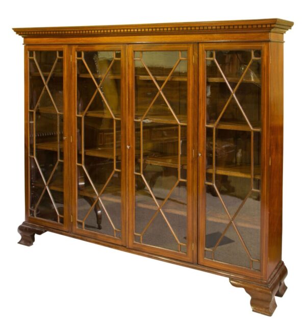 Edwardian mahogany and glazed bookcase Antique Bookcases 3