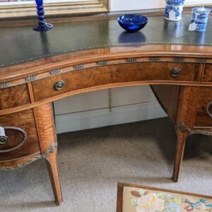 Kidney Shaped Desk Antique, Walnut, Antique Furniture