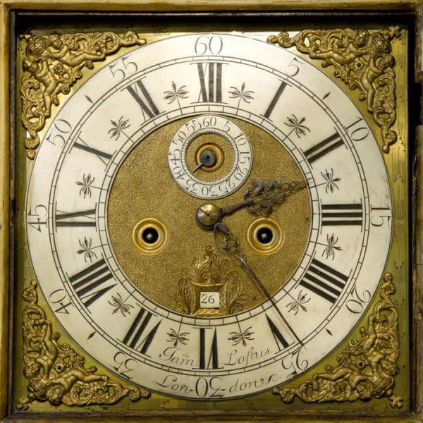 Lacquered 8 day brass dial long case clock Antique Clocks 11