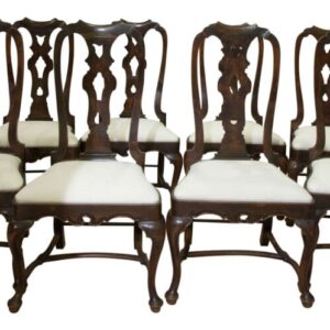 Set of 8 Queen Anne style dining chairs Antique Chairs