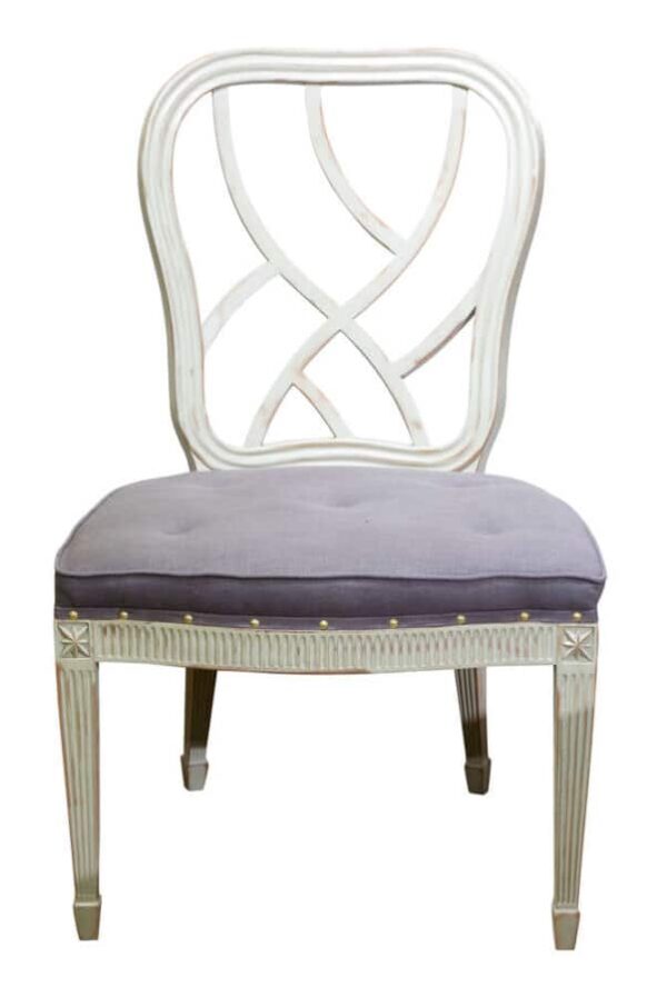 Set of 8 white seated Dining Chairs - Image 4