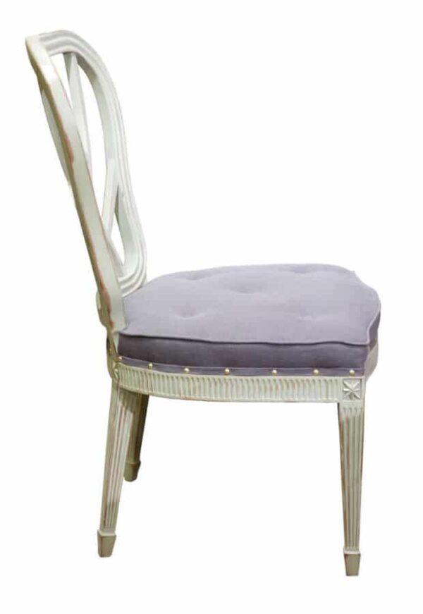 Set of 8 white seated Dining Chairs - Image 3