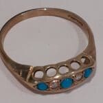 Turquoise and Diamond Ring gold Miscellaneous