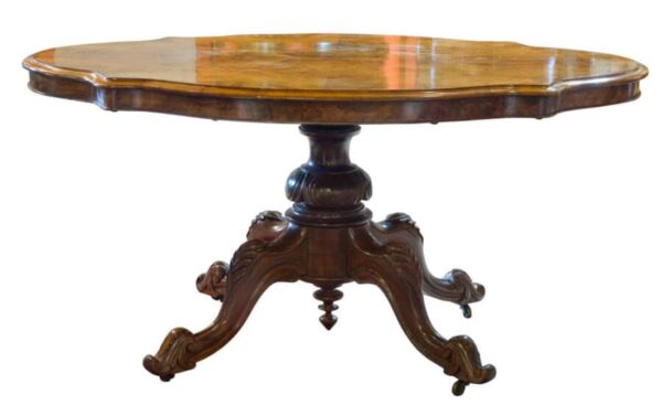 Walnut shaped top loo table Antique Furniture 9