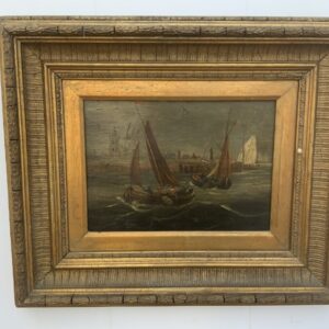 Dutch Master Oil on Board 18th Century Framed Painting Antique Art