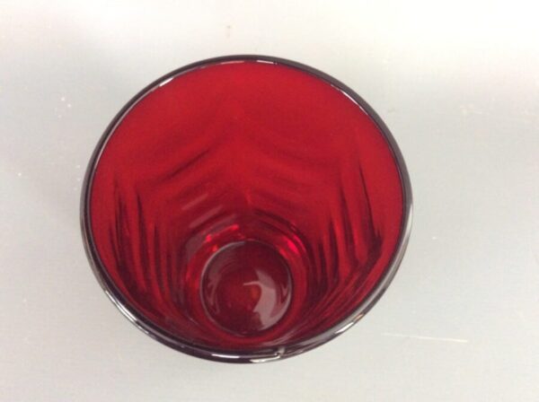 Whitefriars Ruby Red Waved Glass Vase Antique Glass Vase Antique Glassware 4