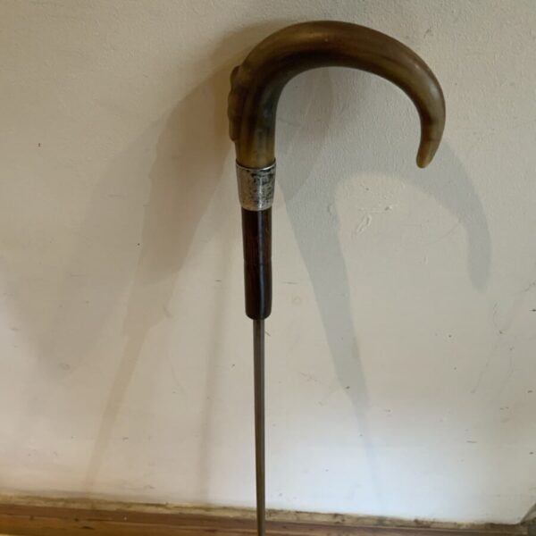 Elegant Gentleman’s walking stick sword stick with silver collar - Image 21