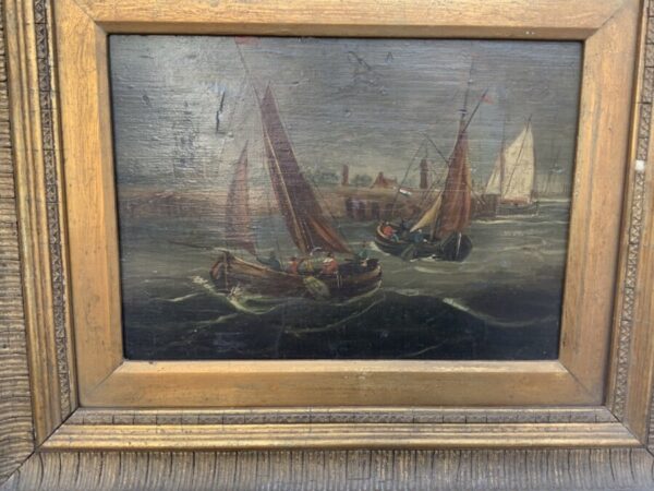 Dutch Master Oil on Board 18th Century Framed Painting Antique Art 11