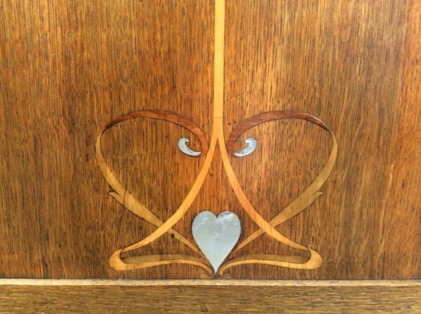 Arts and Crafts Oak Double Bed c1900's - Image 3