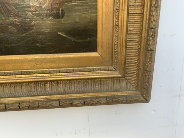 Dutch Master Oil on Board 18th Century Framed Painting Antique Art 10