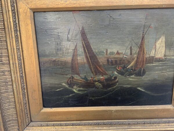 Dutch Master Oil on Board 18th Century Framed Painting Antique Art 8