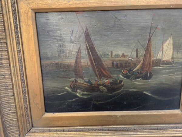 Dutch Master Oil on Board 18th Century Framed Painting - Image 6