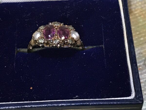 Rubies Diamonds & Pearls 18CT GOLD RING