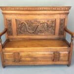 Oak Box Settle / Hall Seat c1880 Box Settle Antique Benches