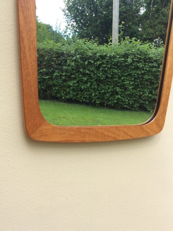 Mid Century Danish Teak Framed Wall Mirror - Image 2