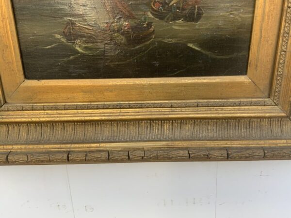 Dutch Master Oil on Board 18th Century Framed Painting - Image 7