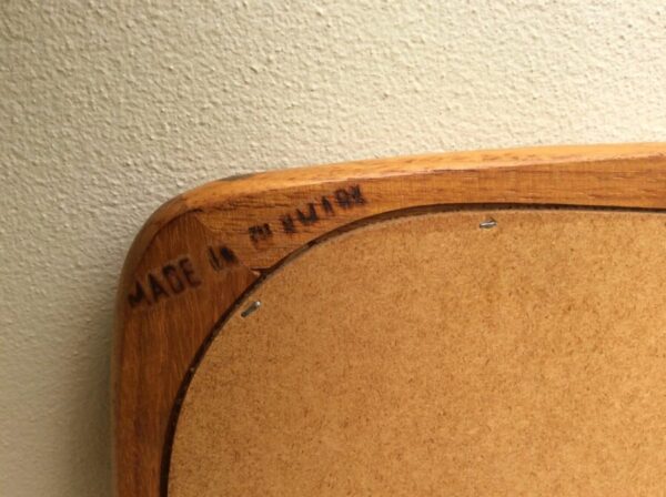 Mid Century Danish Teak Framed Wall Mirror - Image 5