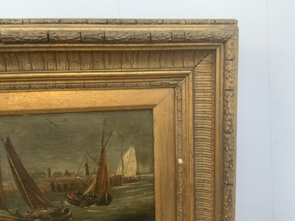 Dutch Master Oil on Board 18th Century Framed Painting Antique Art 5
