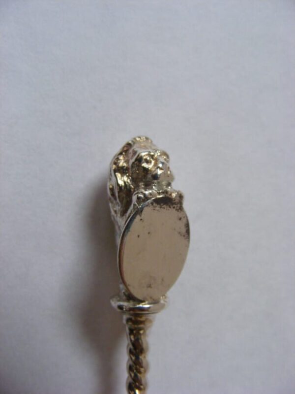 Exquisite CAST silver Heraldic Lion Terminal Spoon Fork set 1871 Female Silversmith Jane Brownett armorial Antique Silver 5