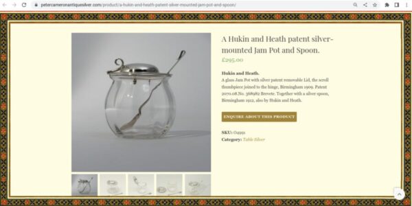 Rare PAIR Hukin & Heath Christopher Dresser 1899 STERLING London Condiment Jars - Image 8