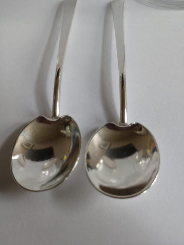 Rare PAIR Hukin & Heath Christopher Dresser 1899 STERLING London Condiment Jars - Image 7
