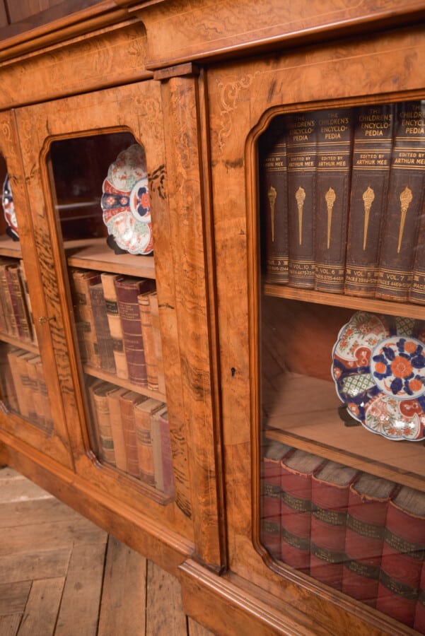 Victorian Walnut Breakfront Bookcase SAI2752 Antique Bookcases 5