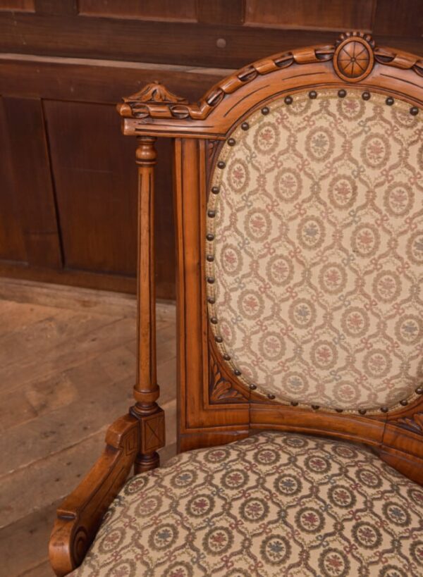 Victorian Walnut Nursing / Bedroom Chair SAI2768 - Image 5