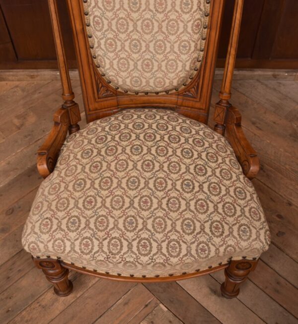 Victorian Walnut Nursing / Bedroom Chair SAI2768 - Image 7