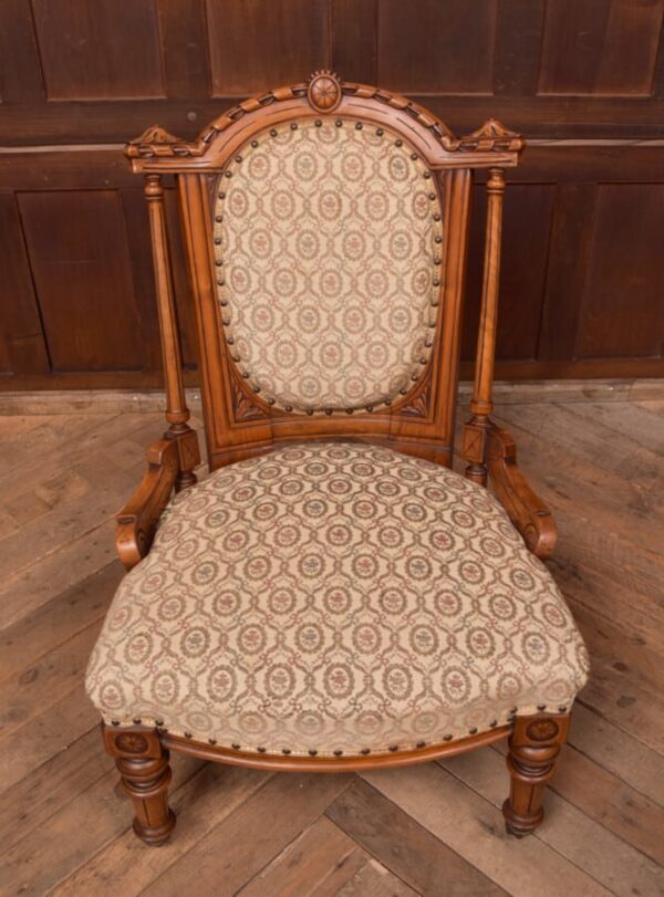 Victorian Walnut Nursing / Bedroom Chair SAI2768 Antique Chairs 10