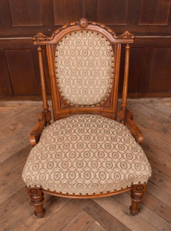 Victorian Walnut Nursing / Bedroom Chair SAI2768 - Image 8